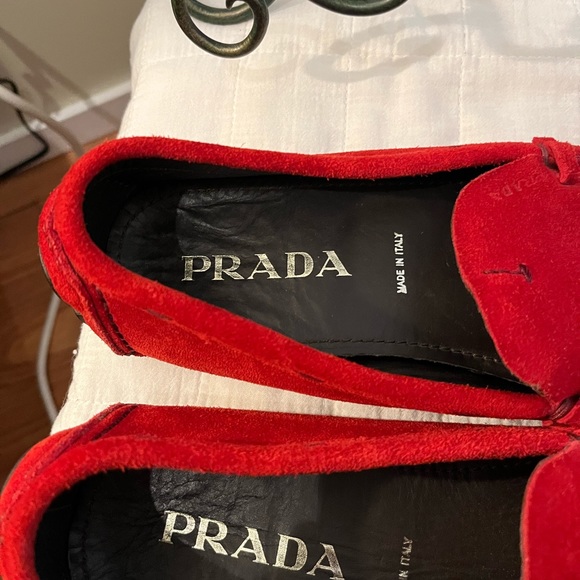 Prada Red Suede Driving Mocs - Picture 3 of 5